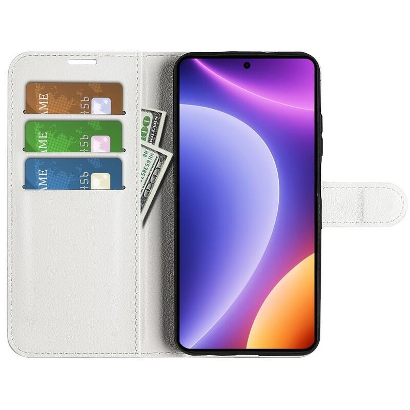Litchi könyv tok a Xiaomi Poco F5-hez - fehér