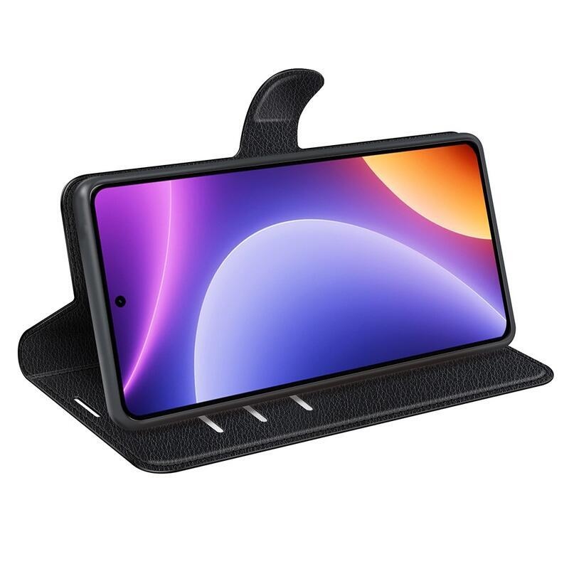 Litchi könyv tok a Xiaomi Poco F5-hez - fekete
