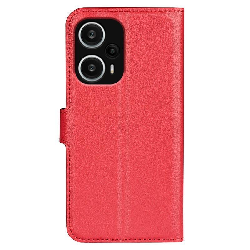 Litchi könyv tok a Xiaomi Poco F5-öshöz - piros