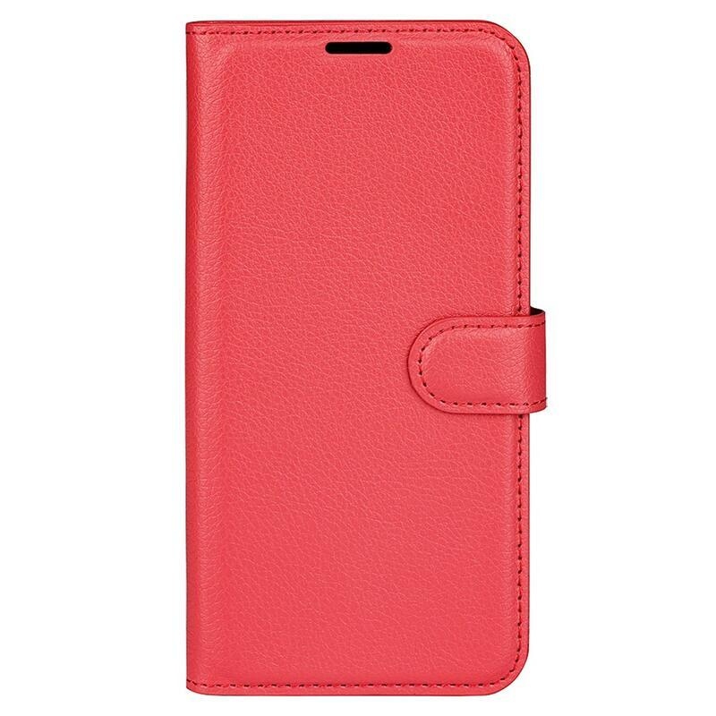 Litchi könyv tok a Xiaomi Poco F5-öshöz - piros