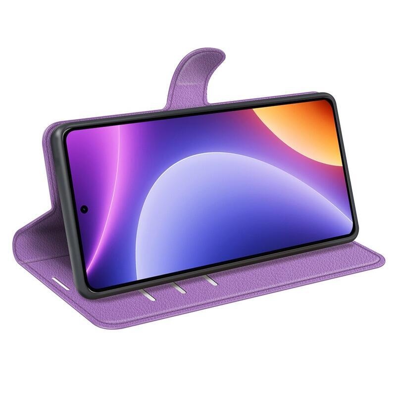 Litchi könyv tok a Xiaomi Poco F5-hez - lila