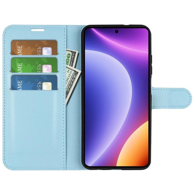 Litchi könyv tok a Xiaomi Poco F5-hez - kék