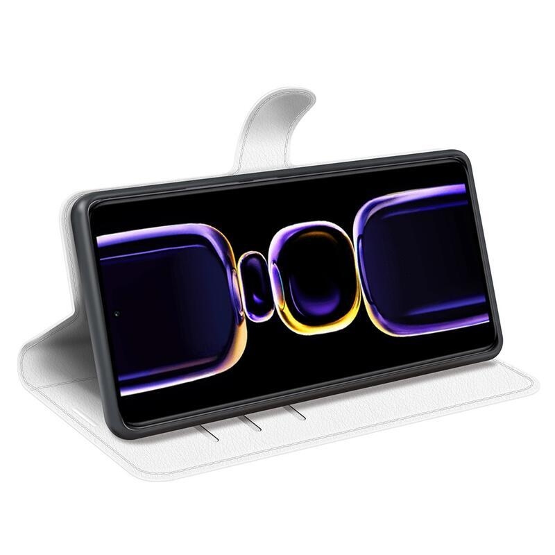 Litchi könyv tok Xiaomi Poco F5 Pro-hoz - fehér