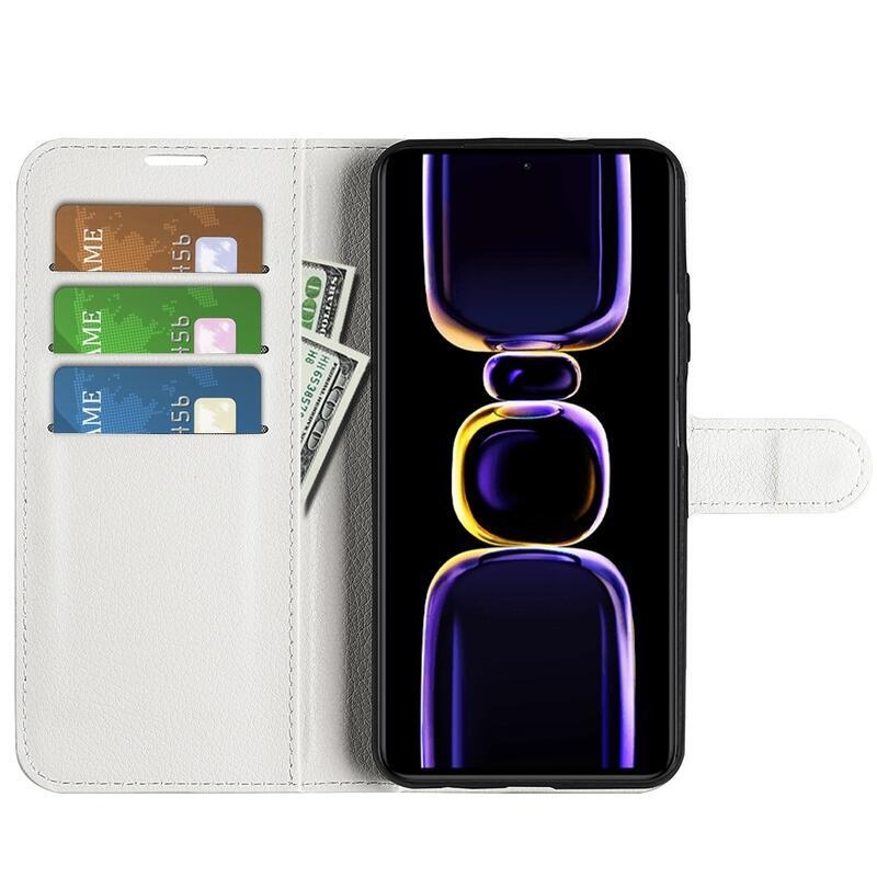 Litchi könyv tok Xiaomi Poco F5 Pro-hoz - fehér