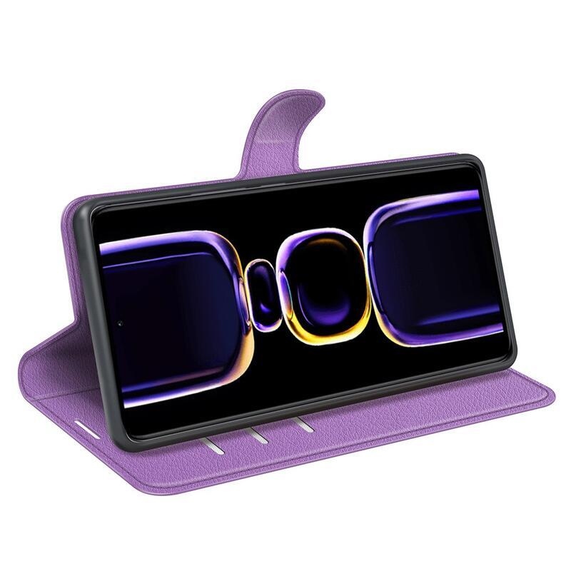 Litchi könyv tok a Xiaomi Poco F5 Pro-hoz - lila