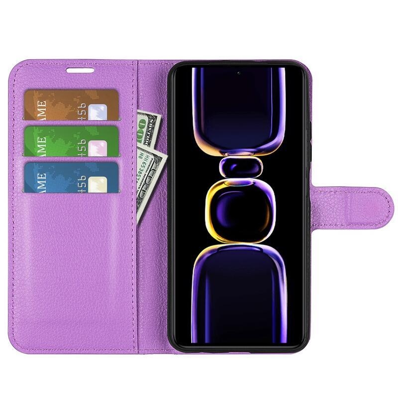 Litchi könyv tok a Xiaomi Poco F5 Pro-hoz - lila