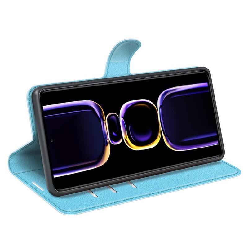 Litchi könyv tok Xiaomi Poco F5 Pro-hoz - kék