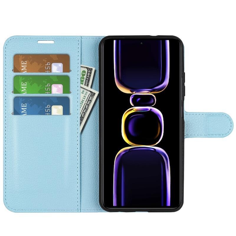 Litchi könyv tok Xiaomi Poco F5 Pro-hoz - kék