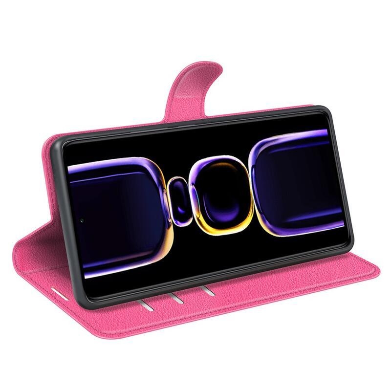 Litchi könyv tok a Xiaomi Poco F5 Pro-hoz - rózsaszínű