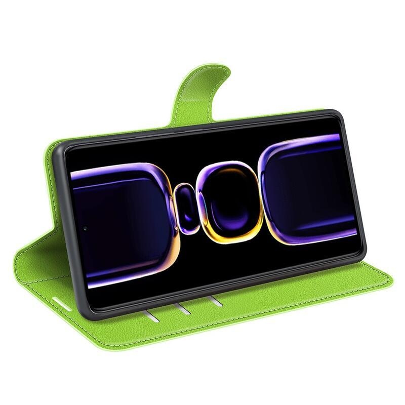 Litchi könyv tok a Xiaomi Poco F5 Pro-hoz - zöld