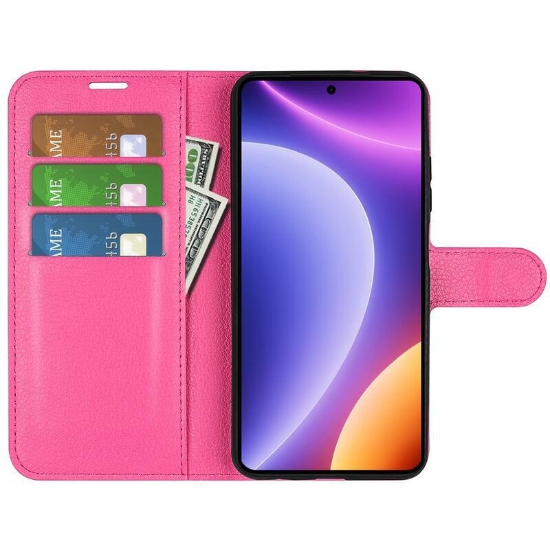 Litchi könyv tok a Xiaomi Poco F5-hez - rózsaszínű