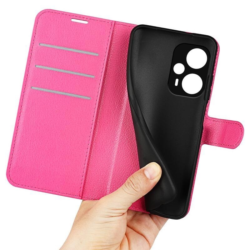Litchi könyv tok a Xiaomi Poco F5-hez - rózsaszínű