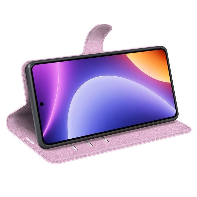 Litchi könyv tok a Xiaomi Poco F5-hez - rózsaszínű