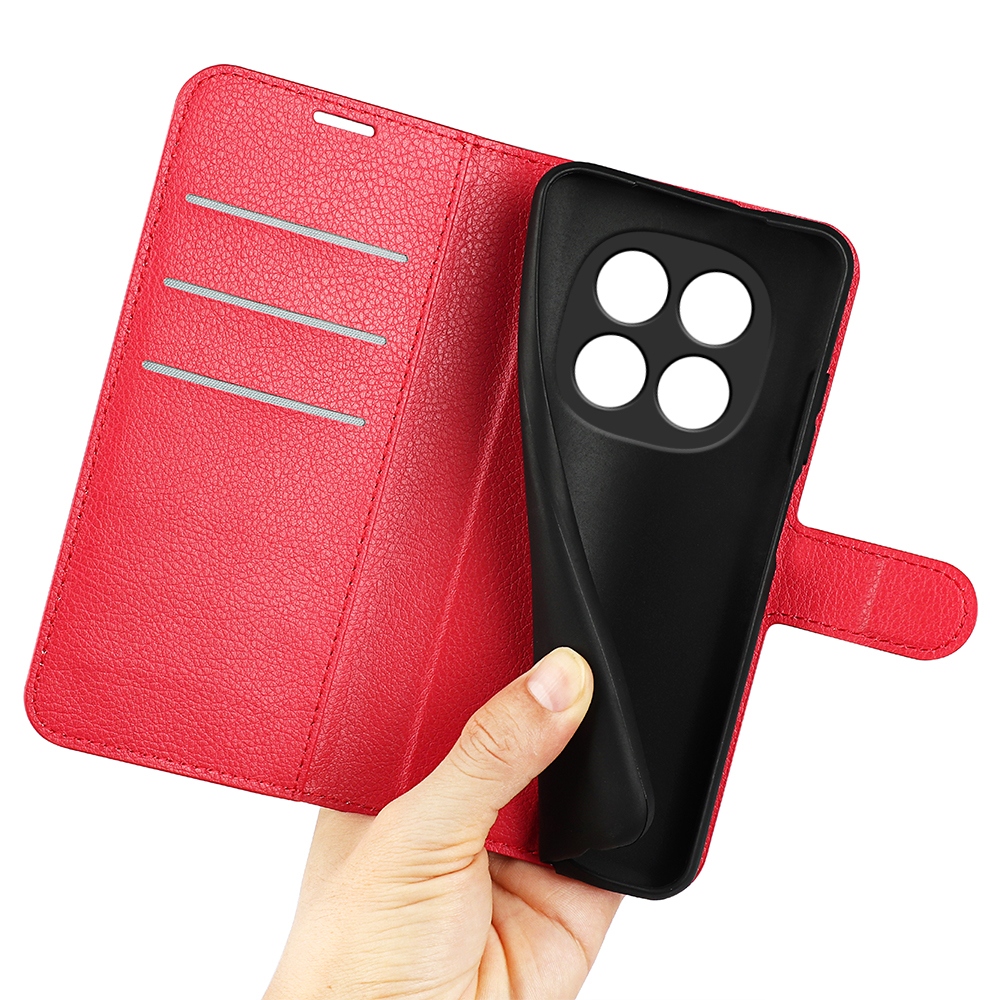 Litchi könyv tok Xiaomi Poco M8 5G/Redmi Note 15 5G - piros