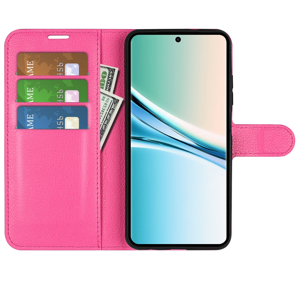 Litchi könyv tok Xiaomi Poco M8 5G/Redmi Note 15 5G - rózsaszínű