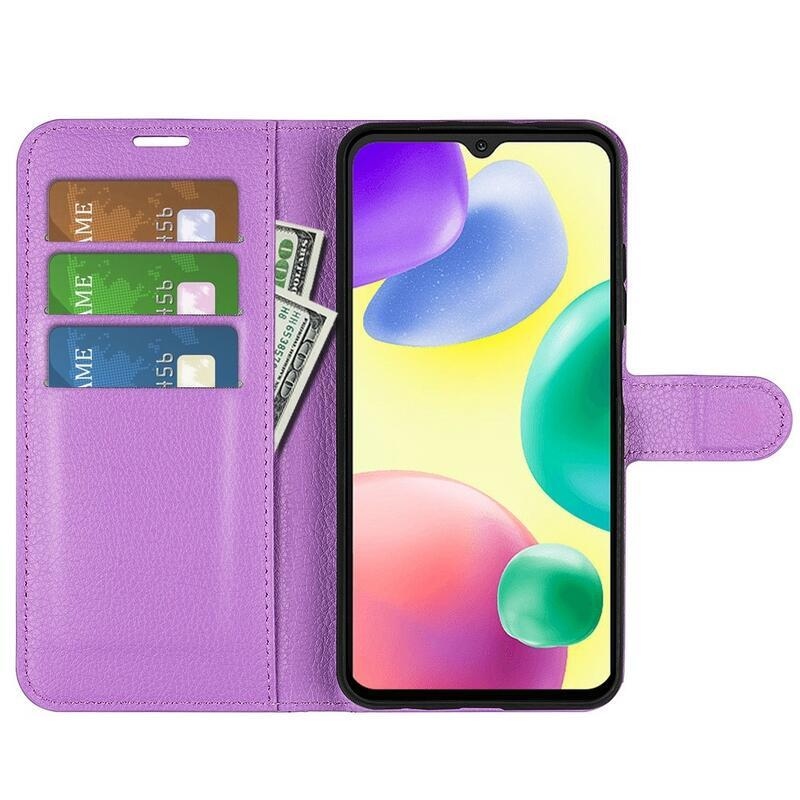 Litchi könyv tok Xiaomi Redmi 10A-hoz - lila