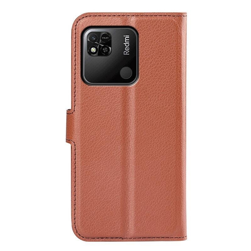 Litchi könyv tok a Xiaomi Redmi 10A-hoz - barna