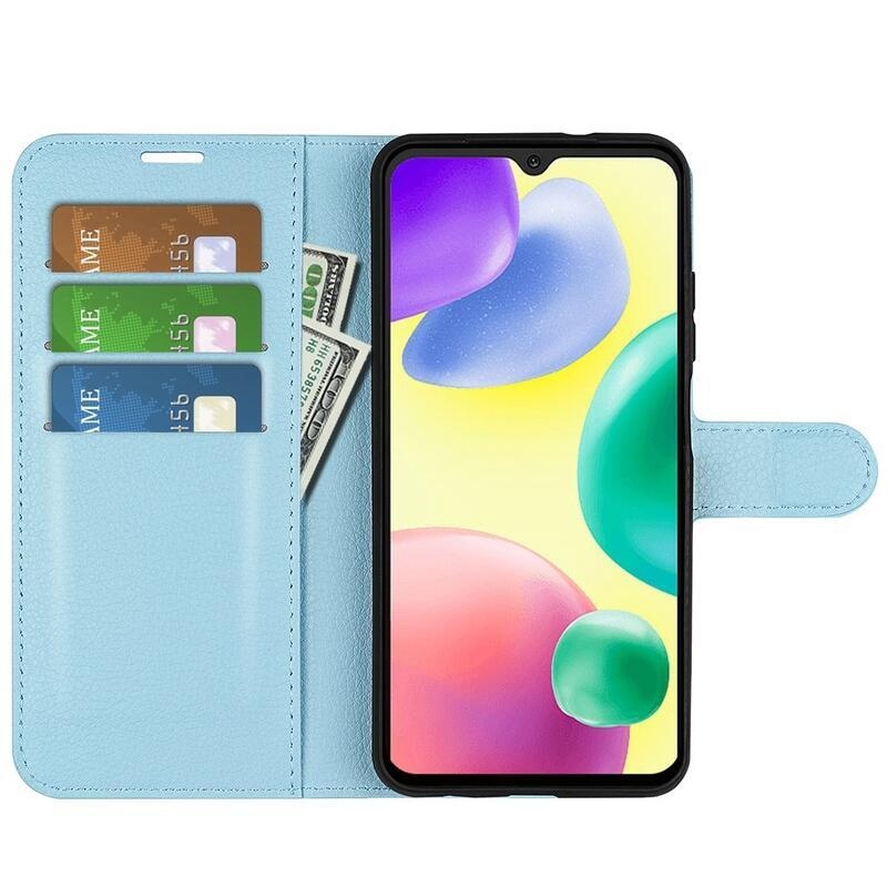 Litchi könyv tok Xiaomi Redmi 10A - kék