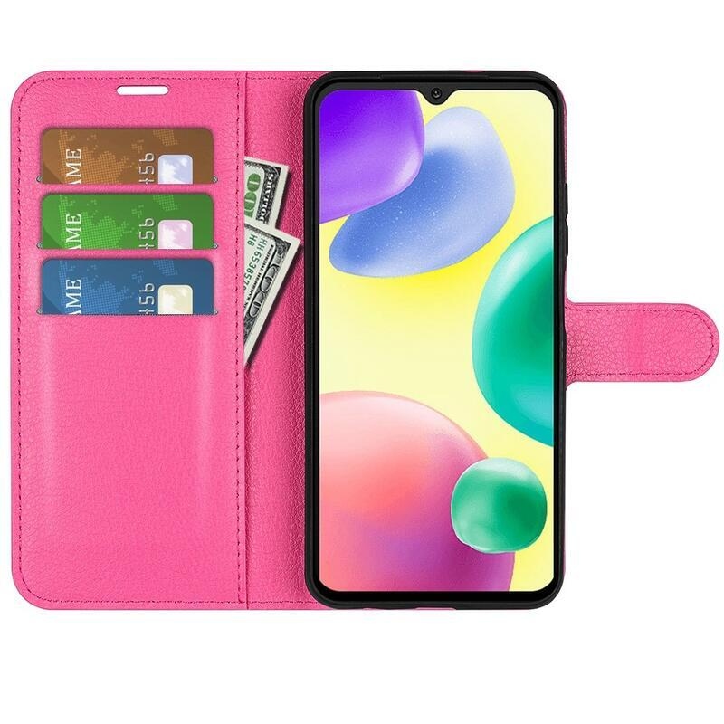Litchi könyv tok Xiaomi Redmi 10A - rózsa