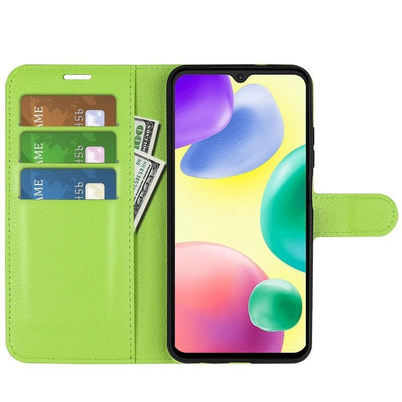 Litchi könyv tok Xiaomi Redmi 10A-hoz - zöld