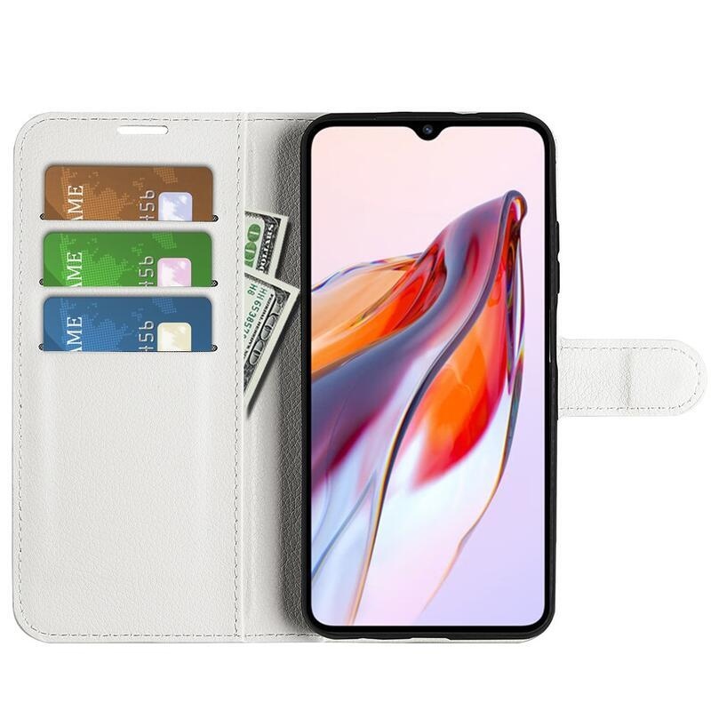 Litchi könyv tok Xiaomi Redmi 12C-hez - fehér