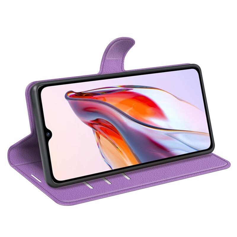 Litchi könyv tok Xiaomi Redmi 12C-hez - lila