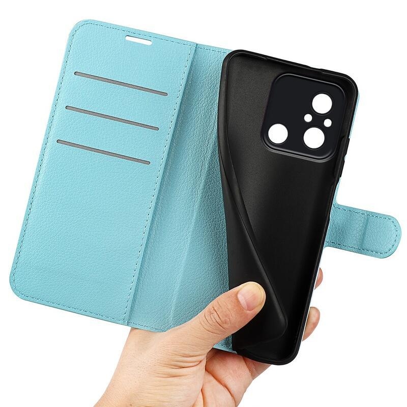 Litchi könyv tok Xiaomi Redmi 12C-hez - kék