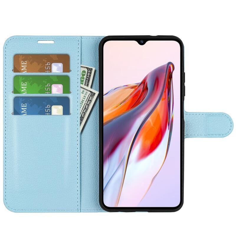 Litchi könyv tok Xiaomi Redmi 12C-hez - kék