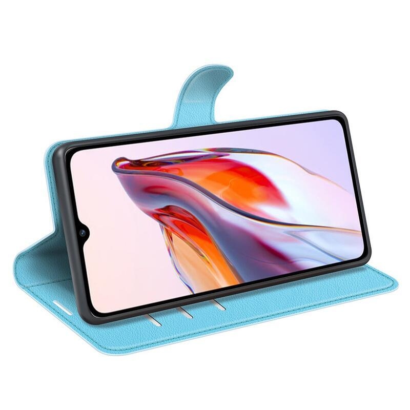 Litchi könyv tok Xiaomi Redmi 12C-hez - kék