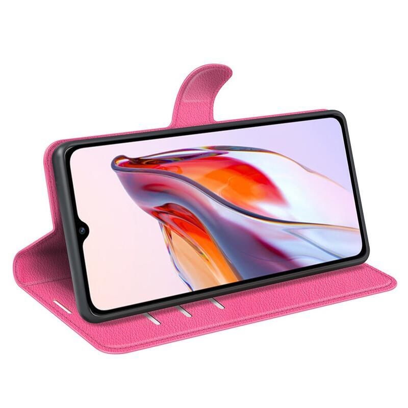 Litchi könyv tok a Xiaomi Redmi 12C-hez - rózsaszínű