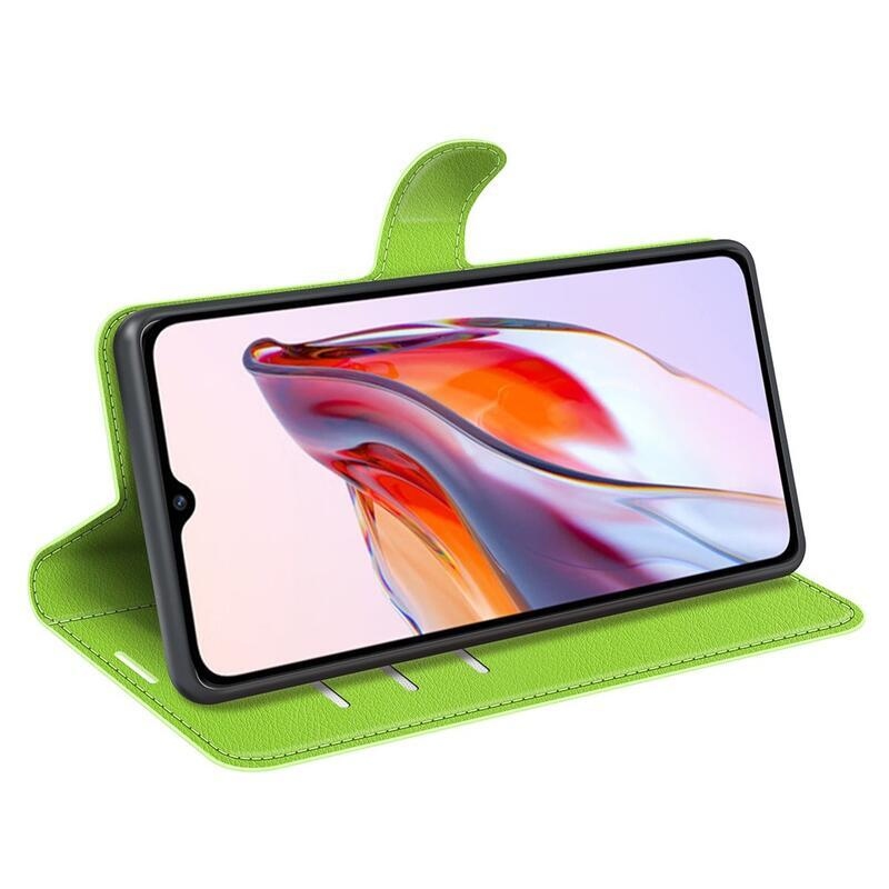 Litchi könyv tok Xiaomi Redmi 12C-hez - zöld