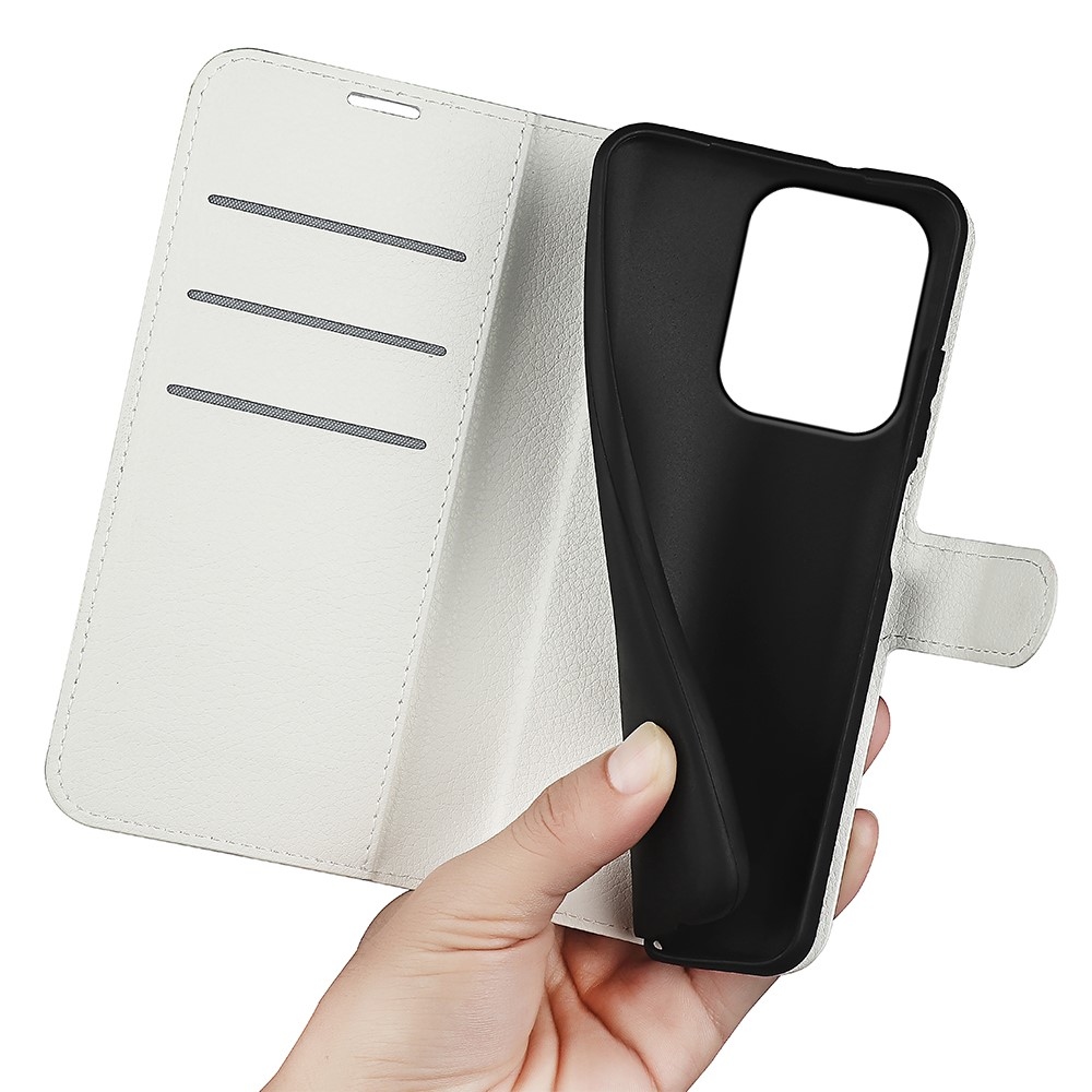 Litchi könyvhátlap a Xiaomi Redmi 17 4G/5G-hez – fehér