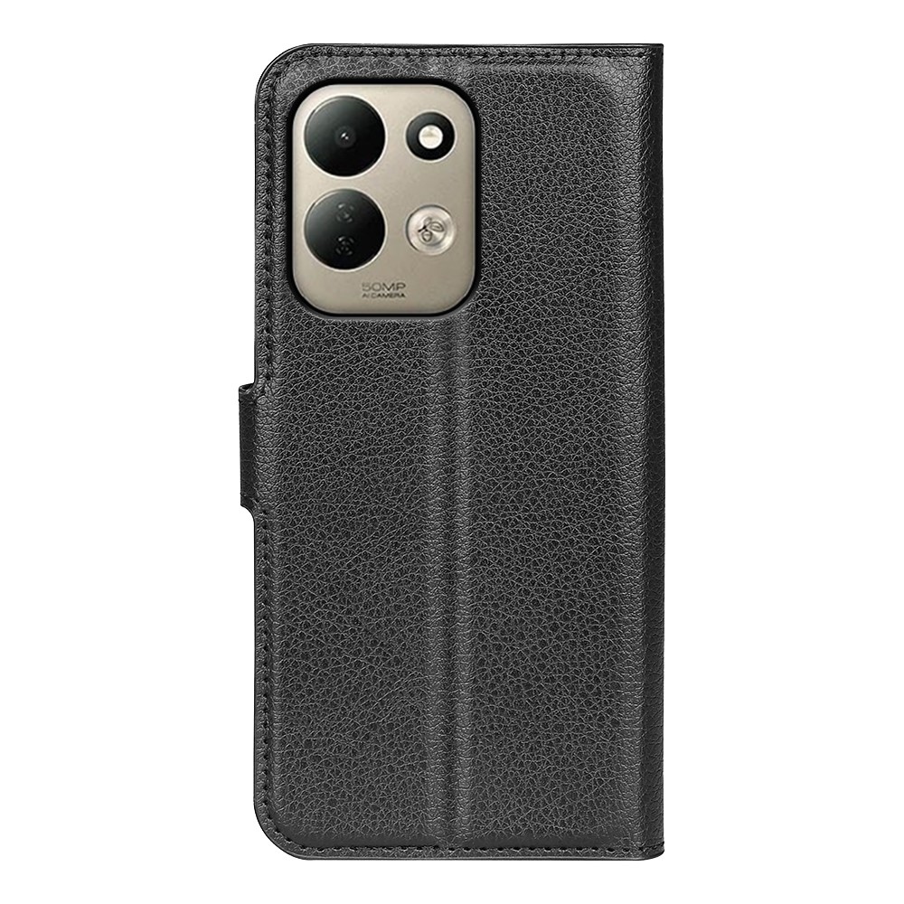 Litchi könyvformájú tok a Xiaomi Redmi 17 4G/5G-hez – fekete