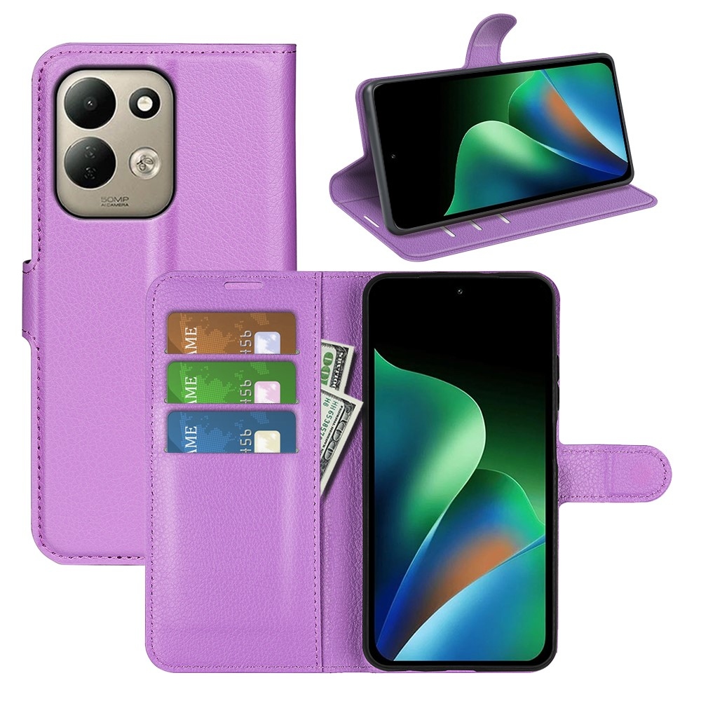 Litchi könyvhátlap a Xiaomi Redmi 17 4G/5G-hez – lila