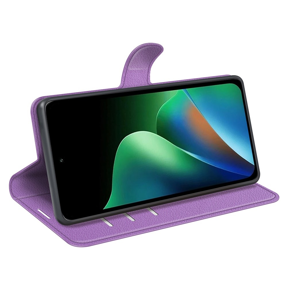 Litchi könyvhátlap a Xiaomi Redmi 17 4G/5G-hez – lila