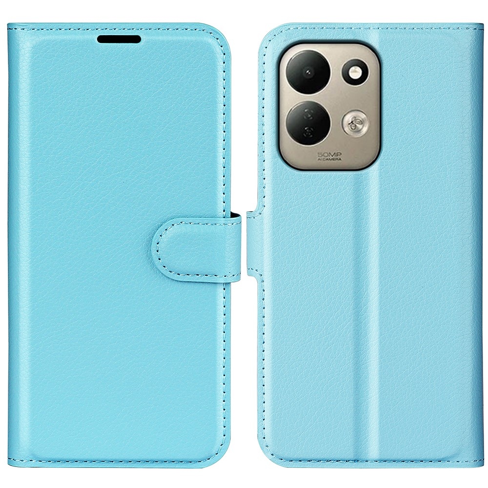 Litchi könyvformájú tok a Xiaomi Redmi 17 4G/5G-hez – kék