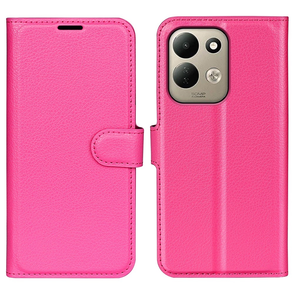 Litchi könyvformájú tok a Xiaomi Redmi 17 4G/5G-hez – rózsaszín