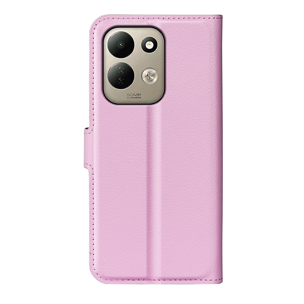 Litchi könyvformájú tok a Xiaomi Redmi 17 4G/5G-hez – rózsaszín