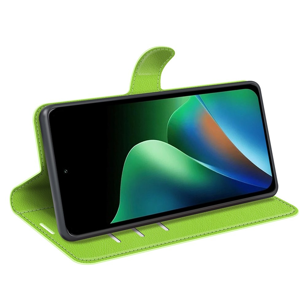 Litchi könyvformájú tok a Xiaomi Redmi 17 4G/5G-hez – zöld