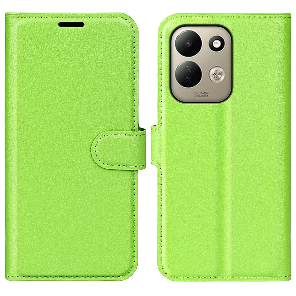 Litchi könyvformájú tok a Xiaomi Redmi 17 4G/5G-hez – zöld
