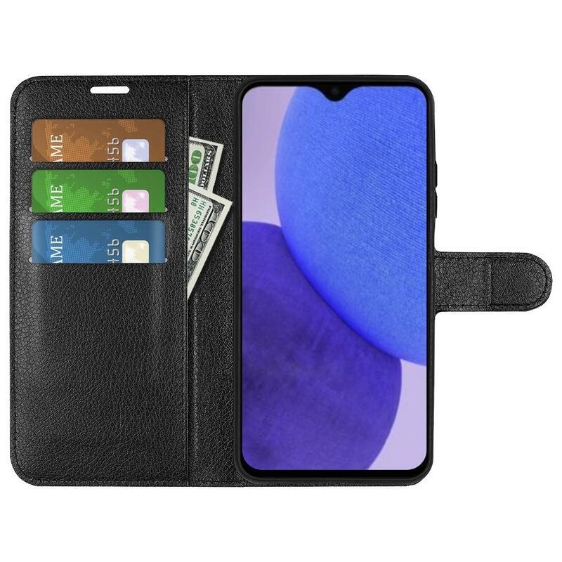 Litchi könyv tok Xiaomi Redmi A1+/A2+ készülékhez - fekete