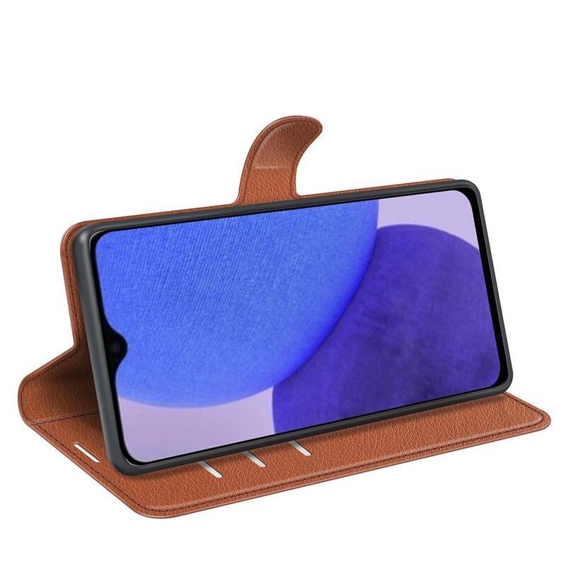 Litchi könyv tok Xiaomi Redmi A1+/A2+ - barna színben