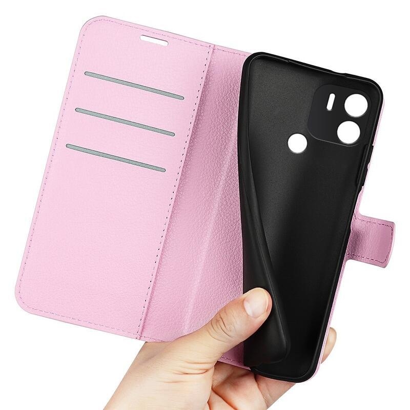 Litchi könyv tok Xiaomi Redmi A1+/A2+ - rózsaszínű