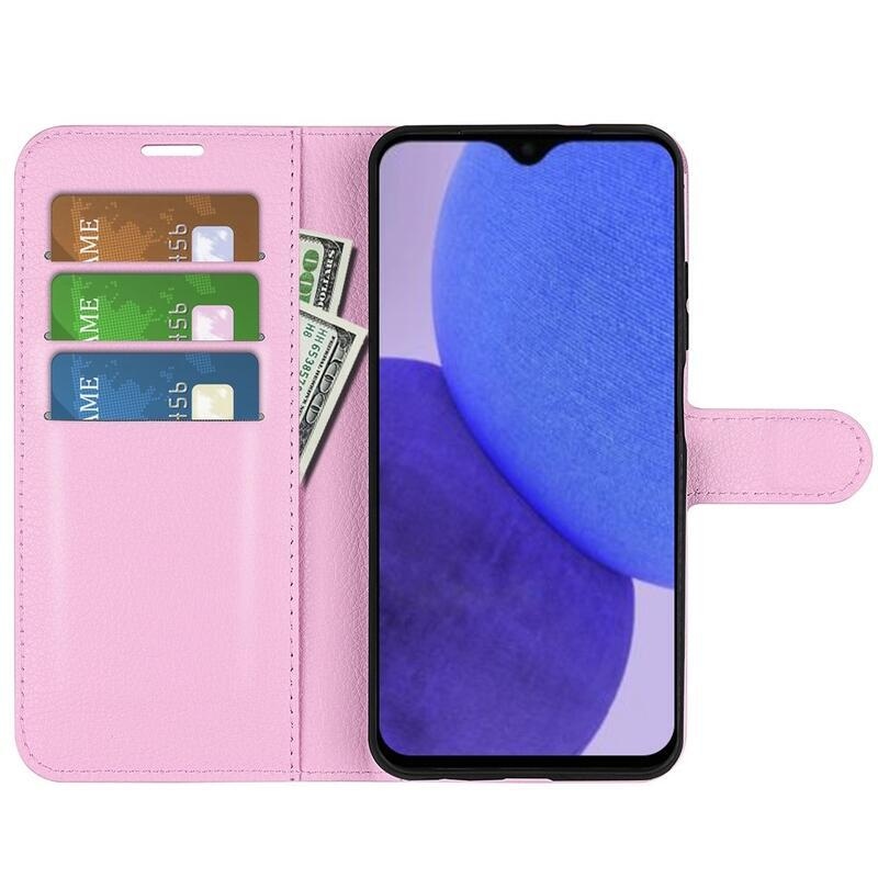 Litchi könyv tok Xiaomi Redmi A1+/A2+ - rózsaszínű