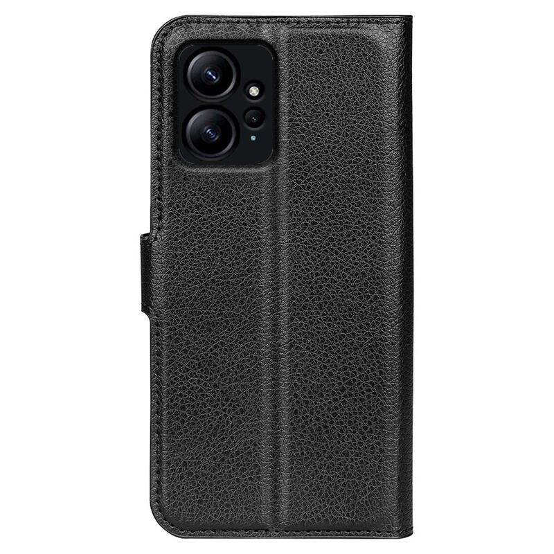 Litchi könyv tok Xiaomi Redmi Note 12 4G-hez - fekete