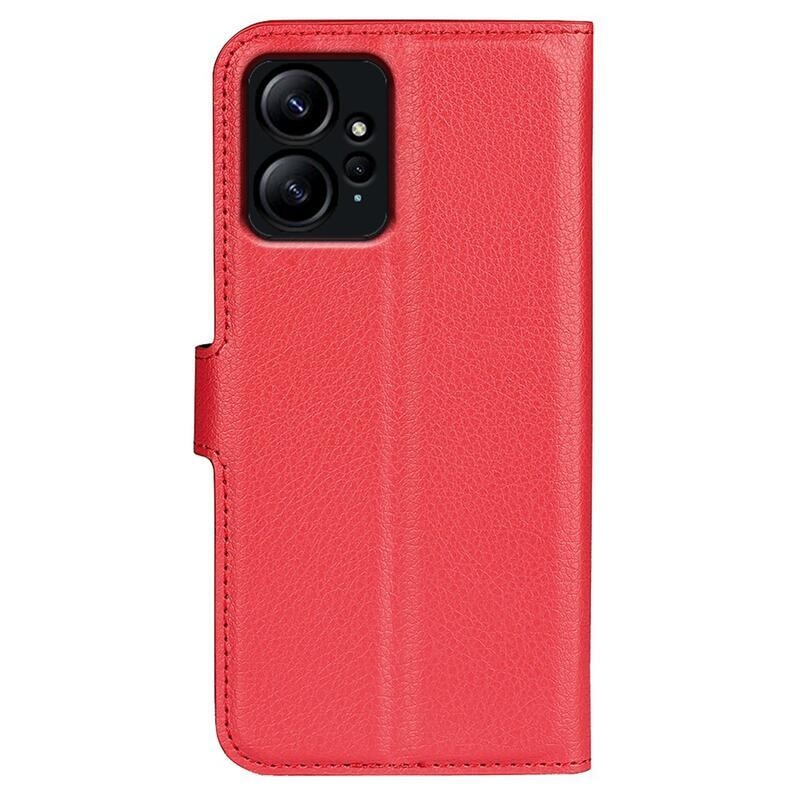 Litchi könyv tok Xiaomi Redmi Note 12 4G - piros