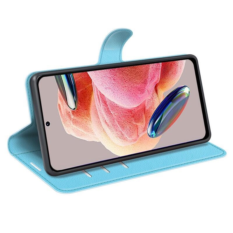Litchi könyv tok Xiaomi Redmi Note 12 4G - kék