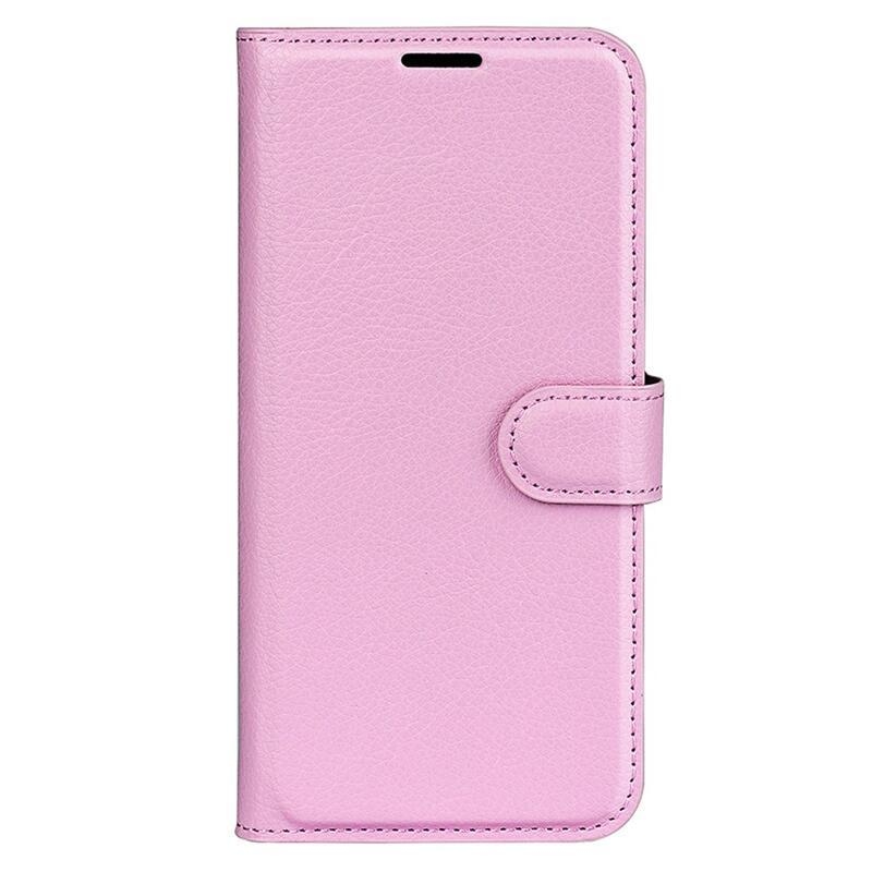 Litchi könyv tok Xiaomi Redmi Note 12 4G - rózsaszínű