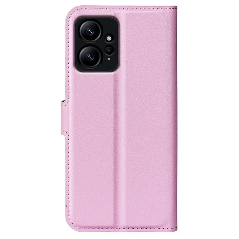 Litchi könyv tok Xiaomi Redmi Note 12 4G - rózsaszínű