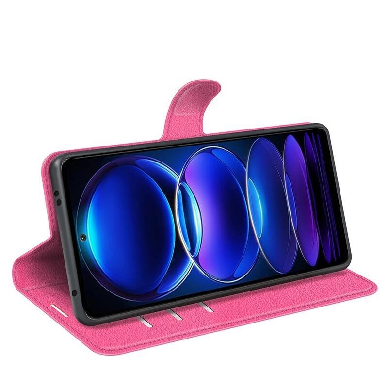 Litchi könyv tok Xiaomi Redmi Note 12 5G/Poco X5 5G - rózsa